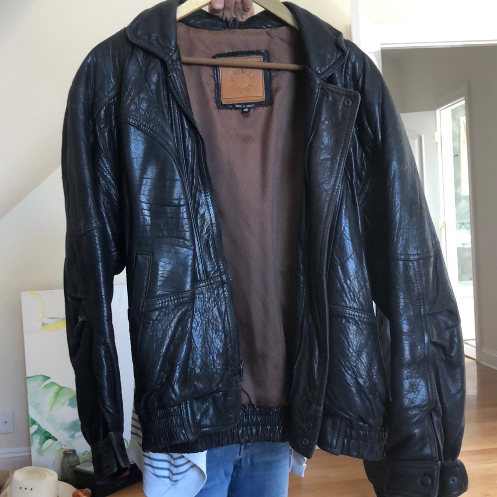 Vintage men’s leather jacket size 40